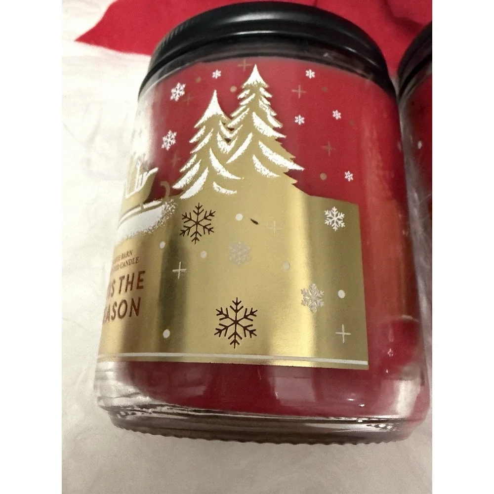 Bath & Body Works White Barn Tis The Season 7oz Scented Candle Set of 2 Holiday